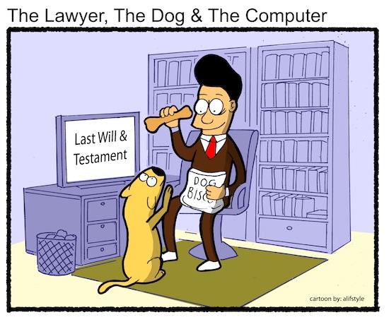 The Lawyer, The Dog & The Computer cartoon