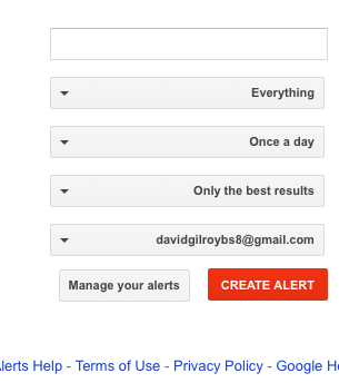 Google Alerts screenshot