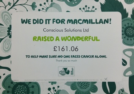 Macmillan Coffee Morning certificate